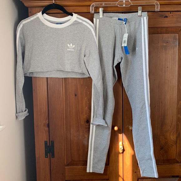 adidas Tops - Adidas crop long sleeve top urban outfitters